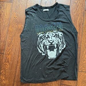 Lauren Moshi Black Crew Neck Tee with Script Label